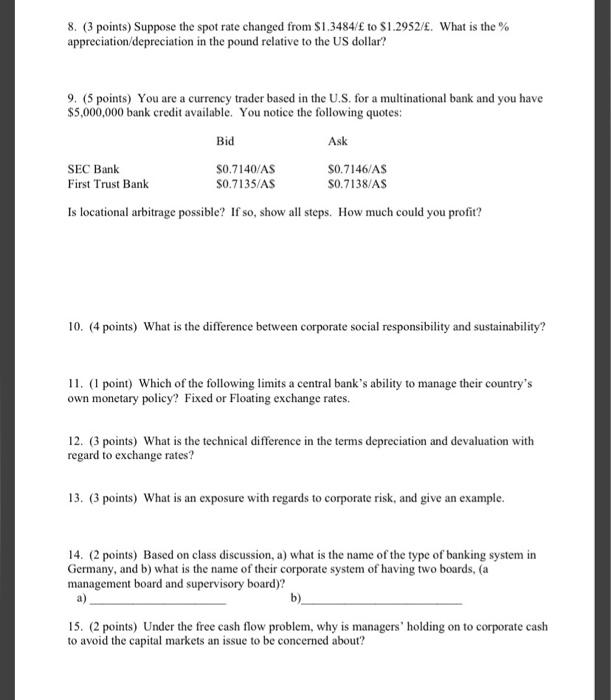 please solve and show all work. do not copy same answes from