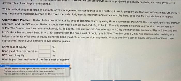 plz help w quanitive problem wever, we can use growth rates as