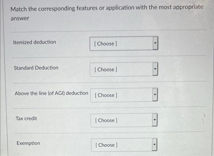  Match the corresponding features or application with the most appropriate answer