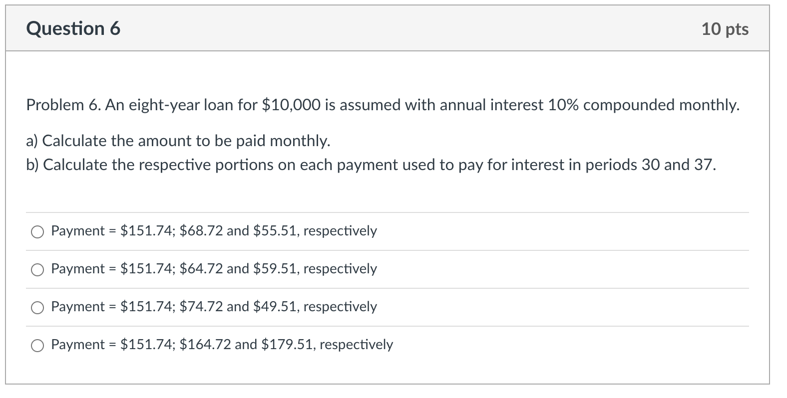 please provide excel solution Question 6 10 pts Problem 6. An eight-year