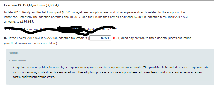  Exercise 12-15 (Algorithmic) (LO. 4) In late 2016, Randy and Rachel