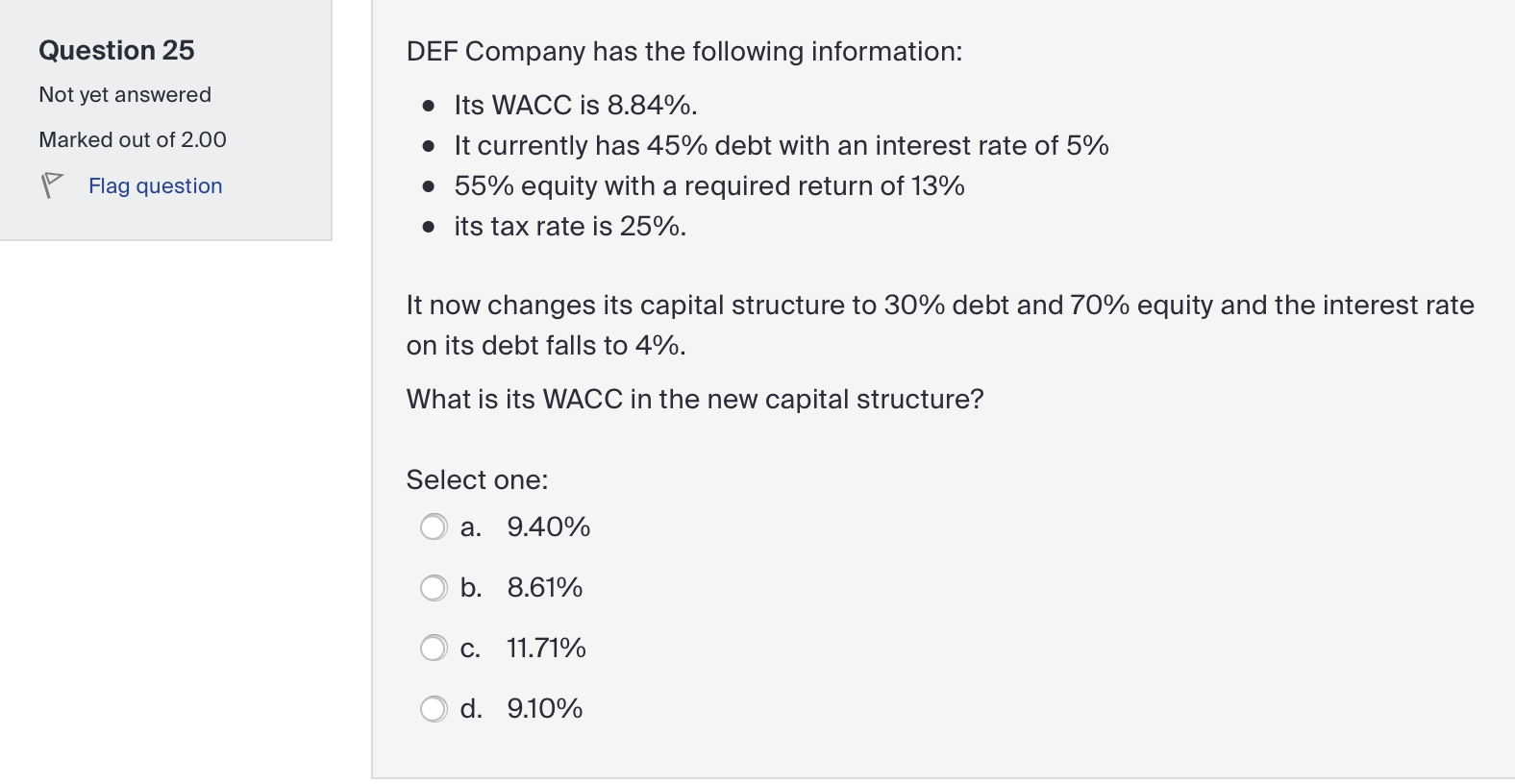 price per share = $55 Not yet answered Marked out of 1.00