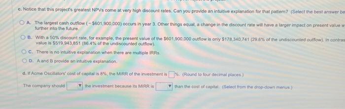 b. What do the calculations tell you about this project's IRR? The