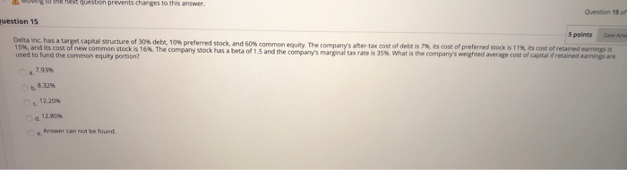  questo prevents changes to the answer Question 15 uestion 15 Spoints