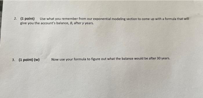 second unit, we're going to look at another application of exponential growth: