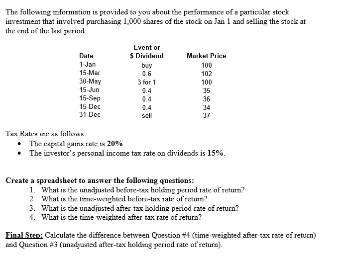 Please work in an excel document and if possible please provide the