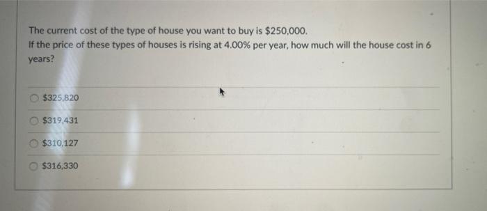 Can you help me solve this ? The current cost of the