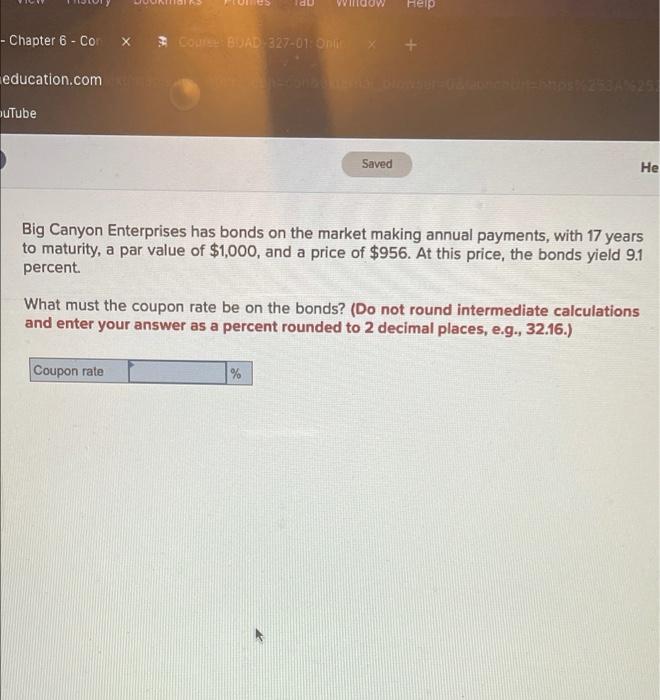  Help - Chapter 6 - CO COMBOAD: 327-01: Om + education.com