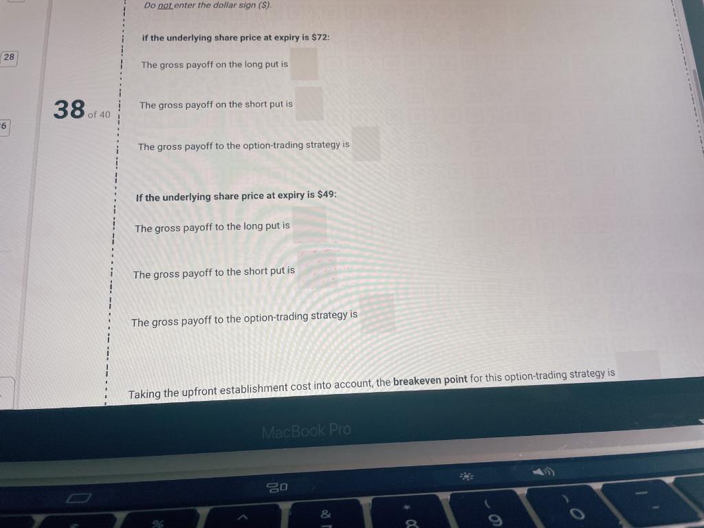 this question will be worth 5 marks in total] A trader establishes