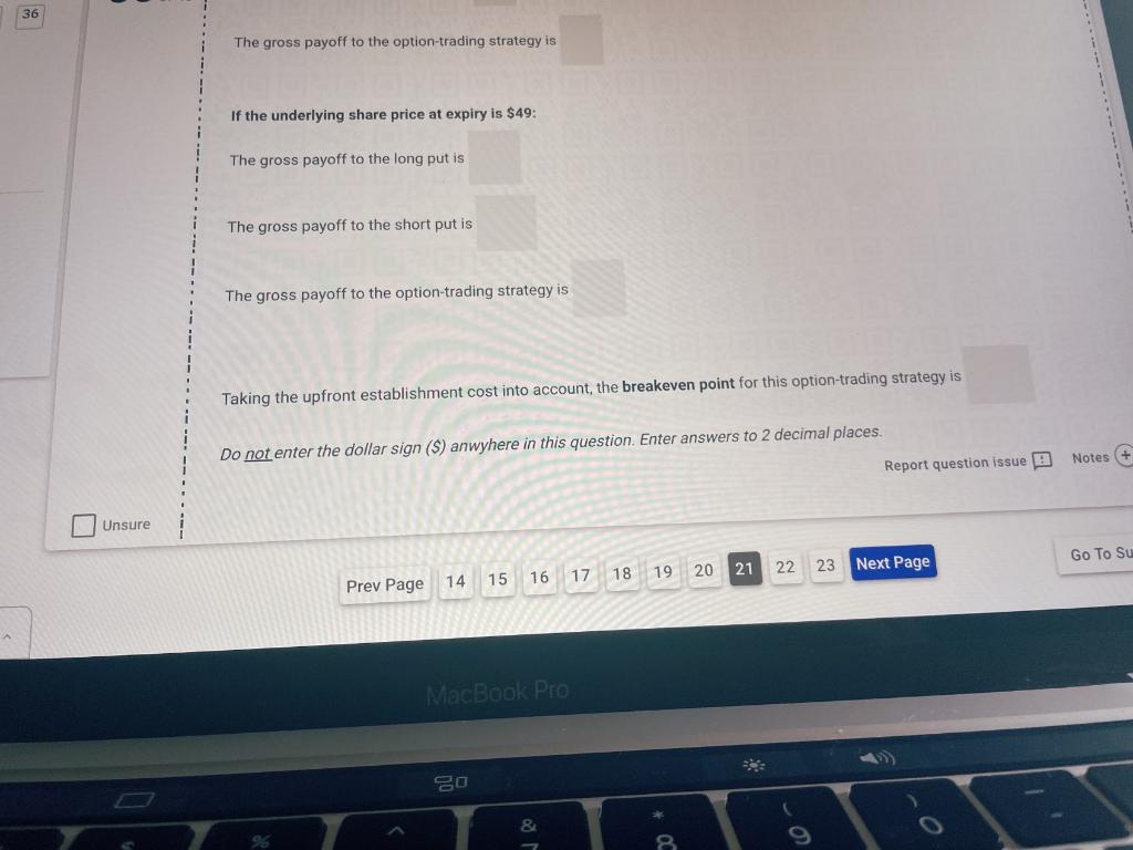 an option-trading strategy as follows: - one long put option with a