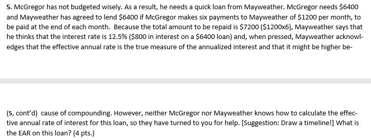Please show work in excel with formulas 5. McGregor has not