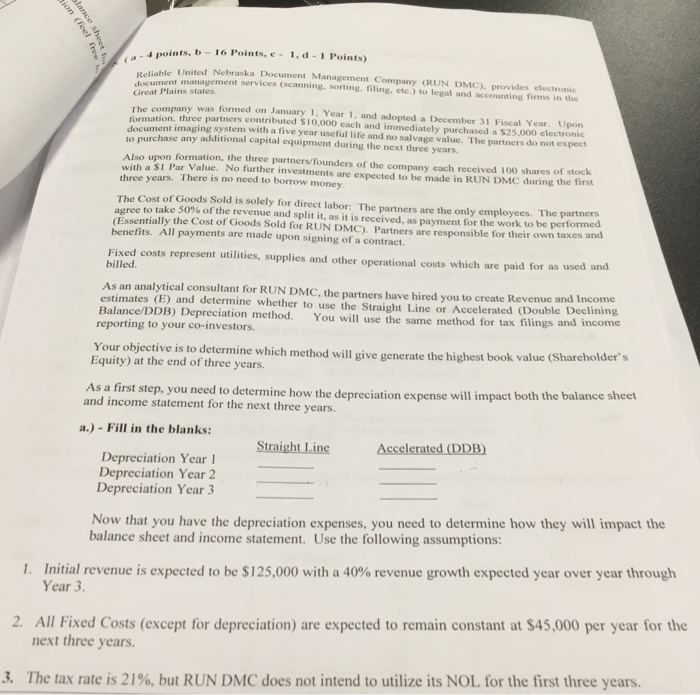  oints, b-16 Points, e-1,d-1 Points) Reliable United Nebraska Document Management Company