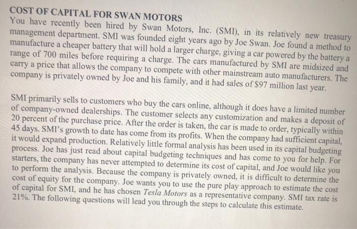 Calculate the cost of capital of equity (Re) using Tesla's industry beta