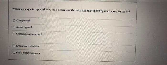  Which technique is expected to be most accurate in the valuation