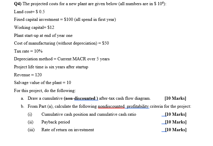 do it same way like example (4) The projected costs for a