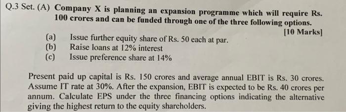 solve without excel and show all calculations 3 Set. (A) Company X