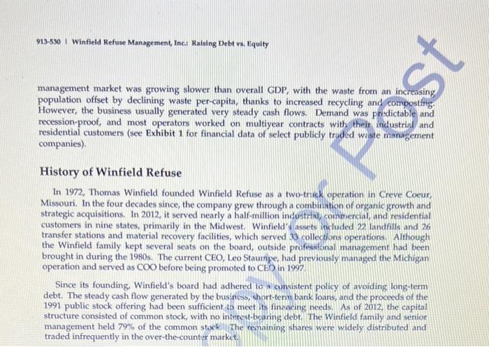 low risk compared to shareholders? 2.) What risks are posed by the