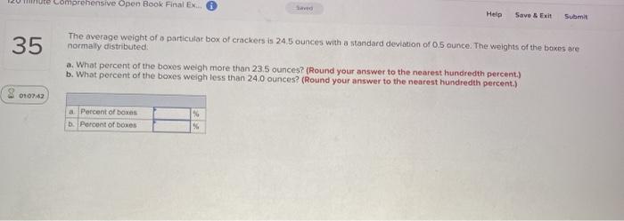  ute comprehensive Open Book Final Ex Help Save & Exit Submit