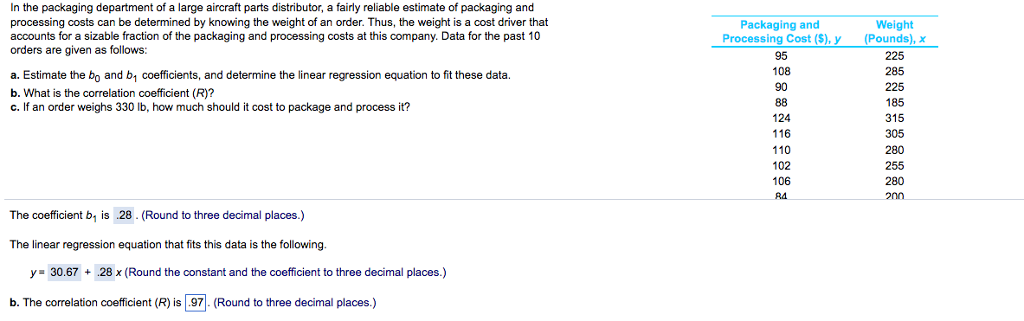 Please find the correlation coefficient R .97 is incorrect In the