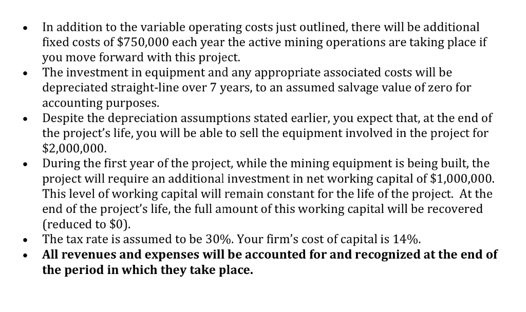 your base-case assumptions. At this point, do NOT include any incremental effect