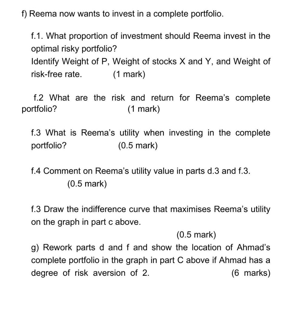 on Return on Stock X Stock Y 1 0.3 6% -12% 2