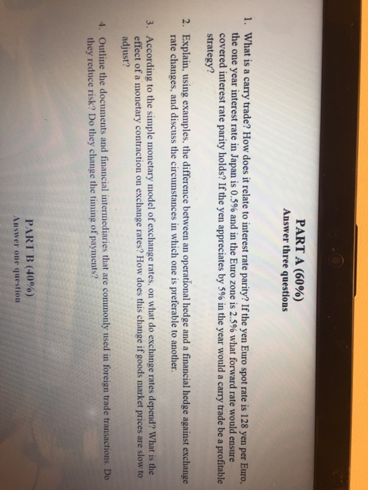  Part a question 1 PART A (6096) Answer three questions 1.