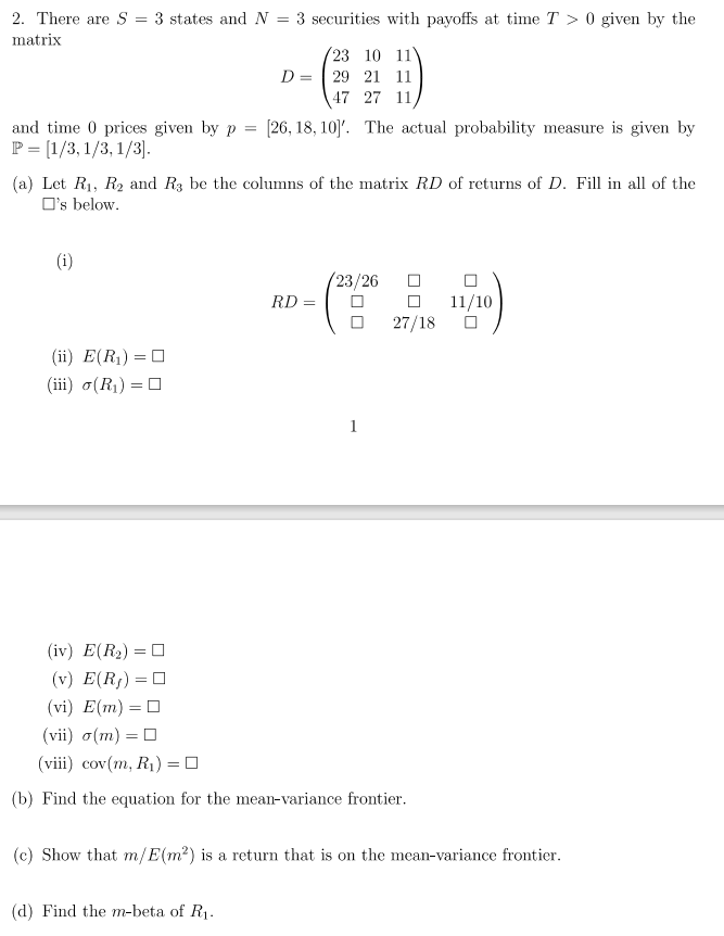  2. There are S = 3 states and N = 3