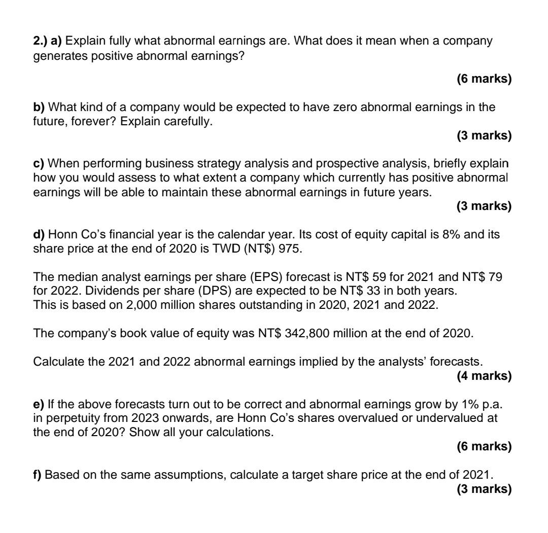  please answer as soon as possible 2.) a) Explain fully what