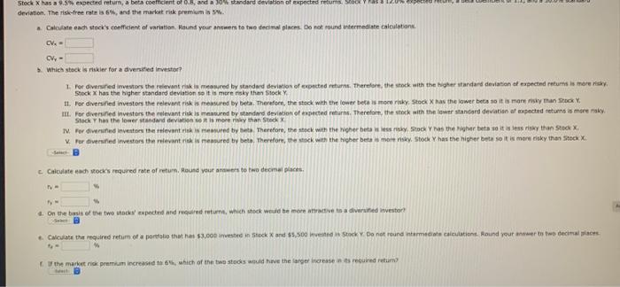  Stock x has a 9,5% expected return, beta coefficient of us,