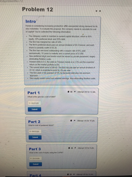  58problemNo 12 Problem 12 Intro Honda is considering increasing production after