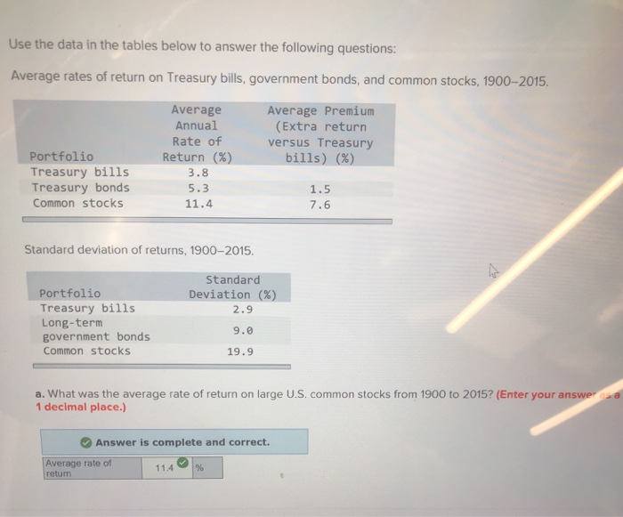  Use the data in the tables below to answer the following