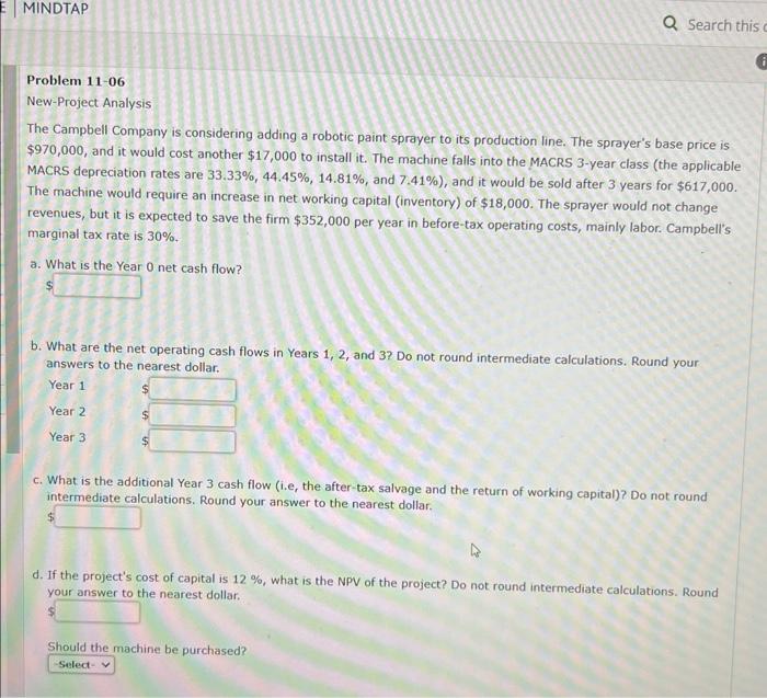 please help ill leave a like! New-Project Analysis The Campbell Company is