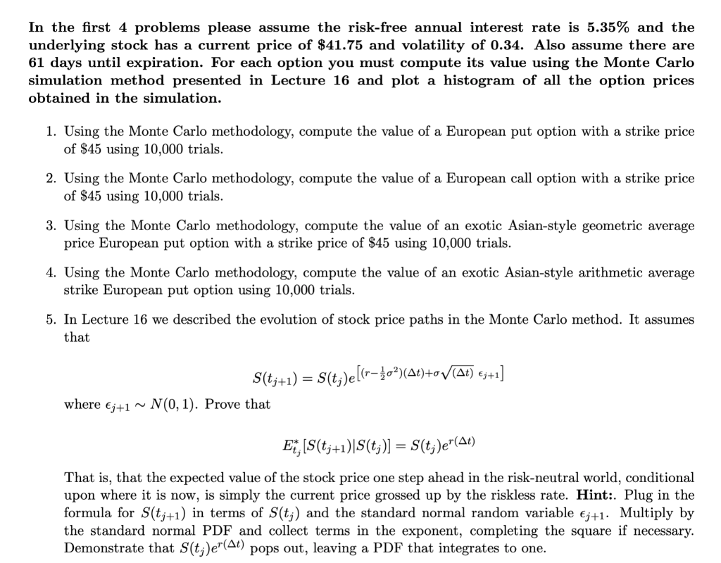 please solve question 2 In the first 4 problems please assume