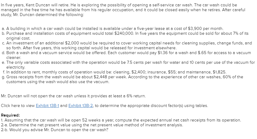 In five years, Kent Duncan will retire. He is exploring the