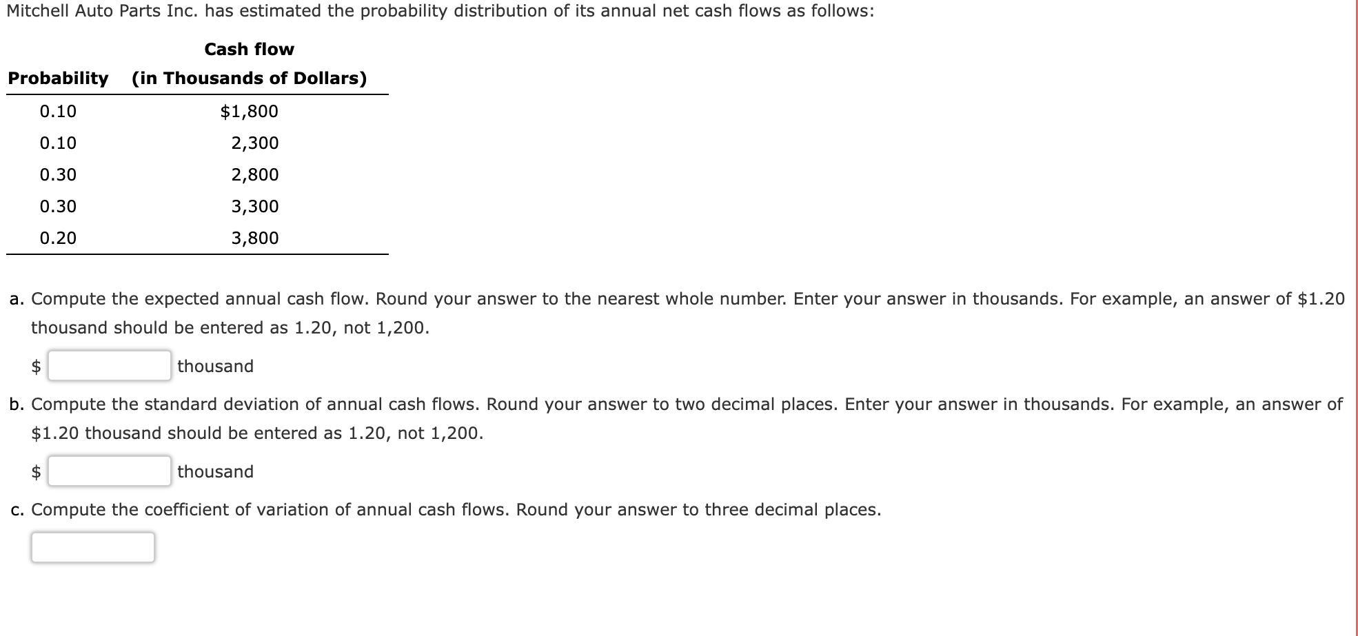 a. Compute the expected annual cash flow. Round your answer to