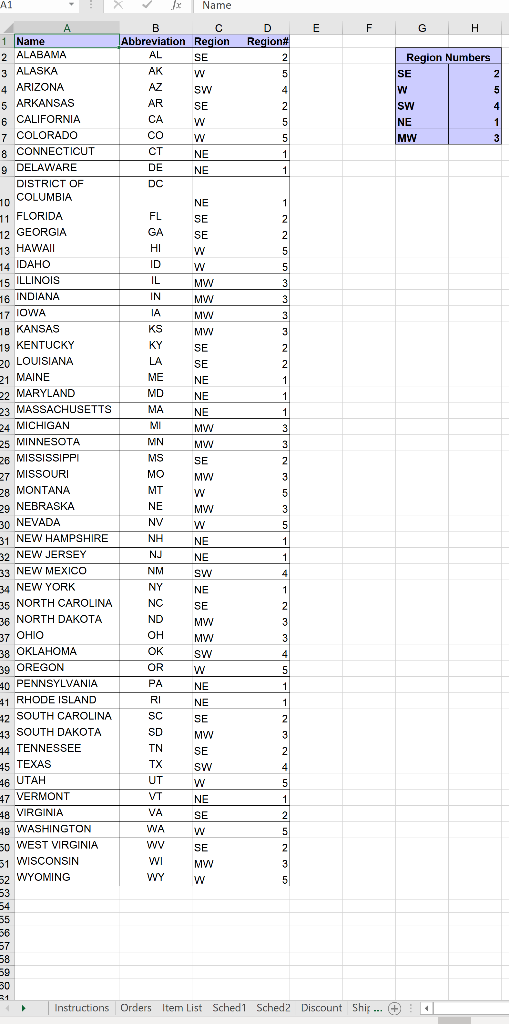 the Orders sheet to accept only valid inputs as specified... 1. Customer