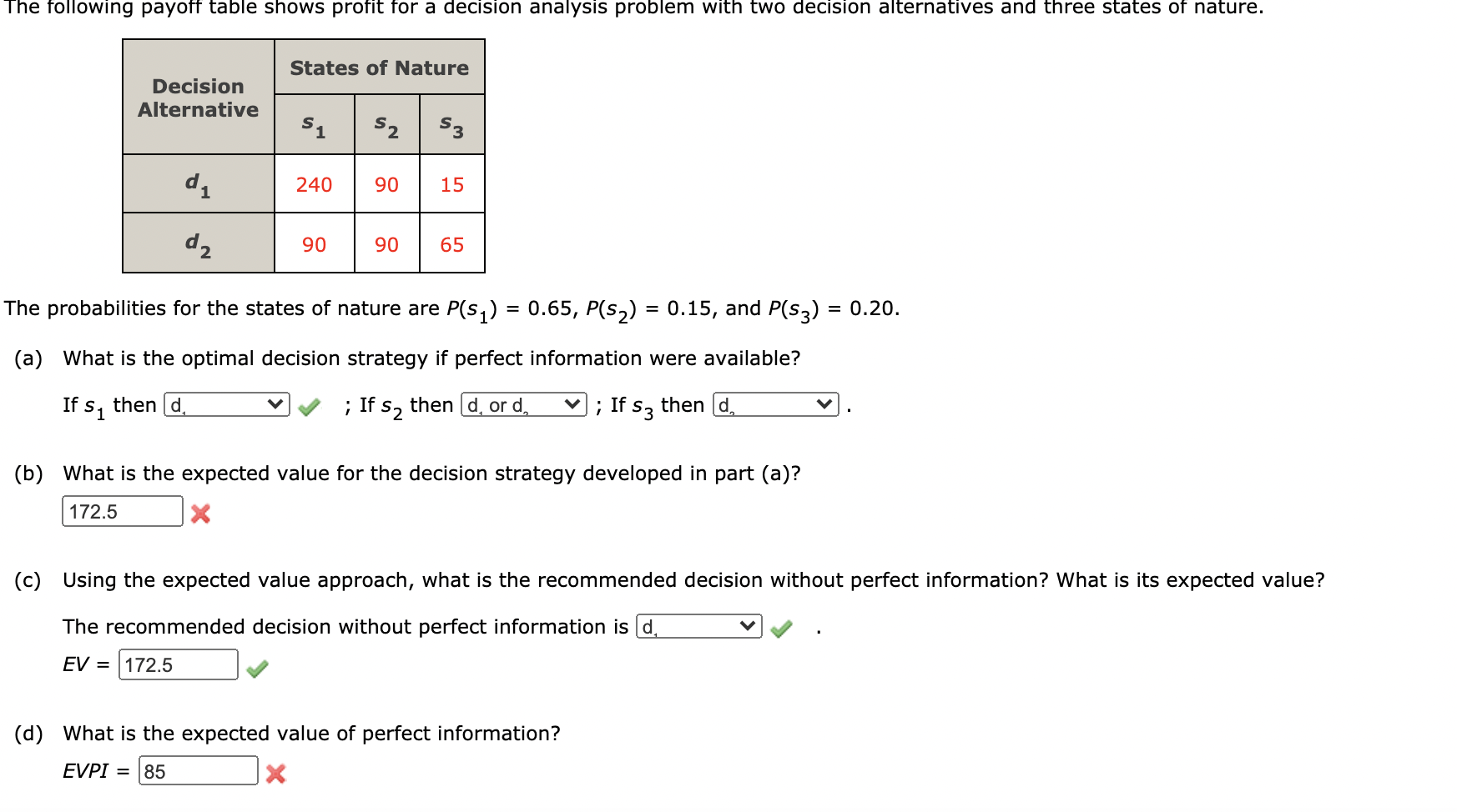 Just need help with part B and D please. The following payoff