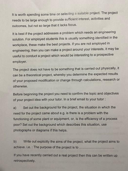 The purpose of your project should be: . to bring about change