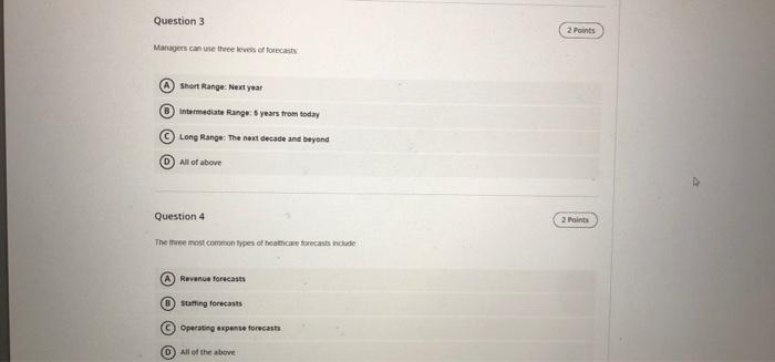 data on the same relative basis. True False 2 Points Question 2