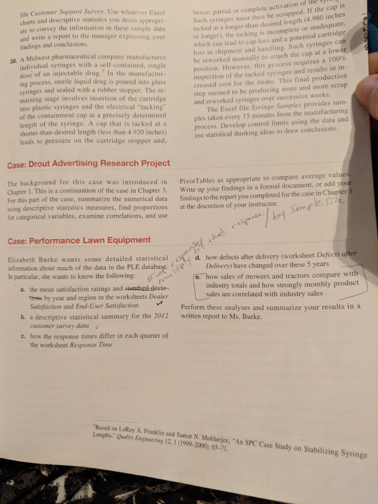 Case: Performance Lawn Equipment Chapter 4 part e. how sales of mowers