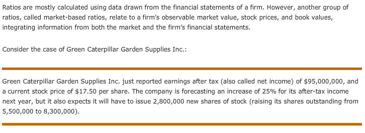  Ratios are mostly calculated using data drawn from the financial statements