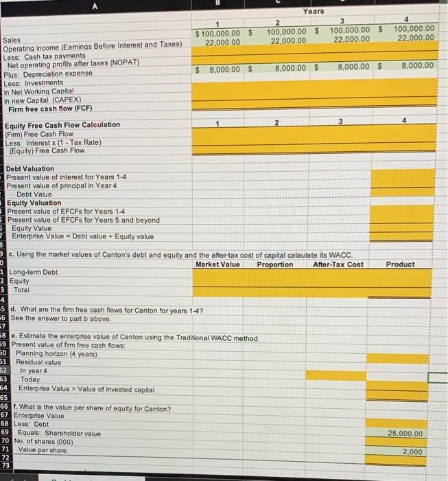 some preliminary analysis of the value of the firm's equity. To support