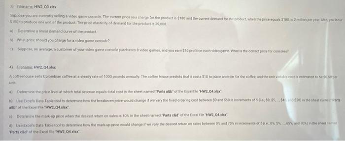  Please show work in excel Show work in excel this is