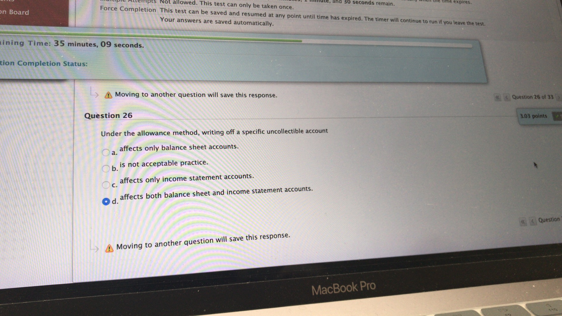  ULJCIPLIUI Academic Integrity Course Documents Instructions Timed Test This test has