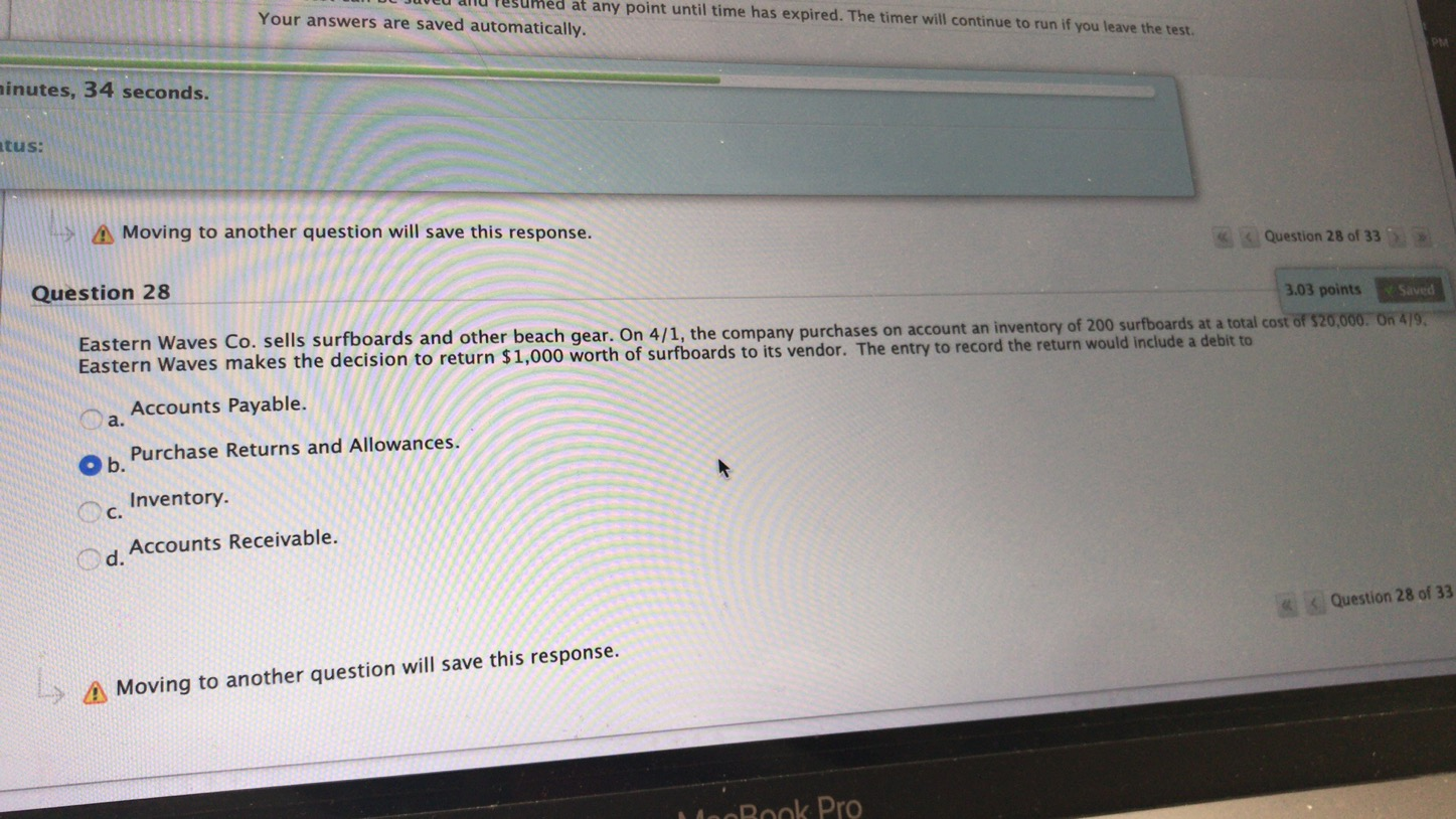 save and submit automatically when the time expires. Warnings appear when half
