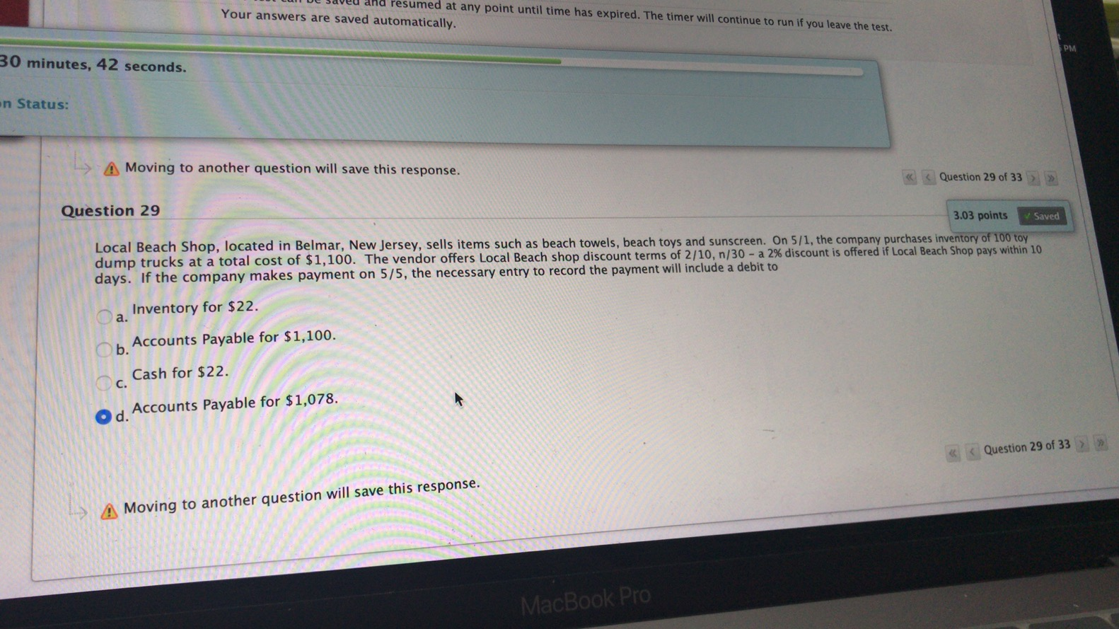 the time, 5 minutes, 1 minute, and 30 seconds remain. Multiple Attempts