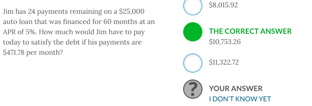 Please show how to get to the correct answer. Which equation to