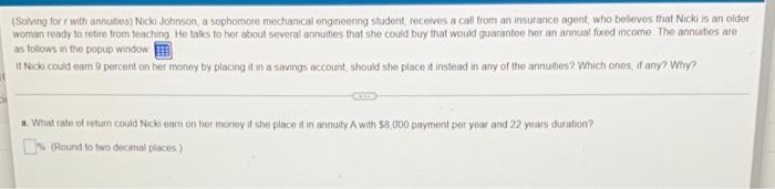  (Solving for with antico) Nick Johnson, a sophomore mechanical engineering student
