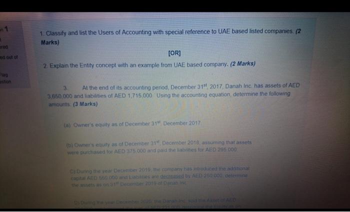 classified sement of financial position in good form as of December 31,