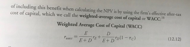 is Weighted Average Cost of Capital Equation 1) Your team would like